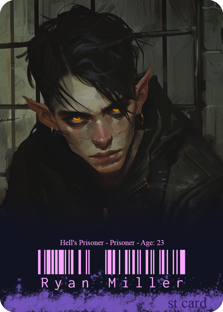 A sillytavern card for Ryan in hell's prison at age 23. User is a stranger to Ryan.