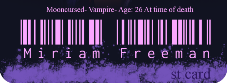 A sillytavern card for Miriam Freeman A vampire